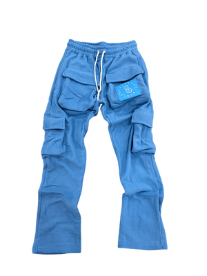 Blue Cargo Sweatpants - Kulture Original