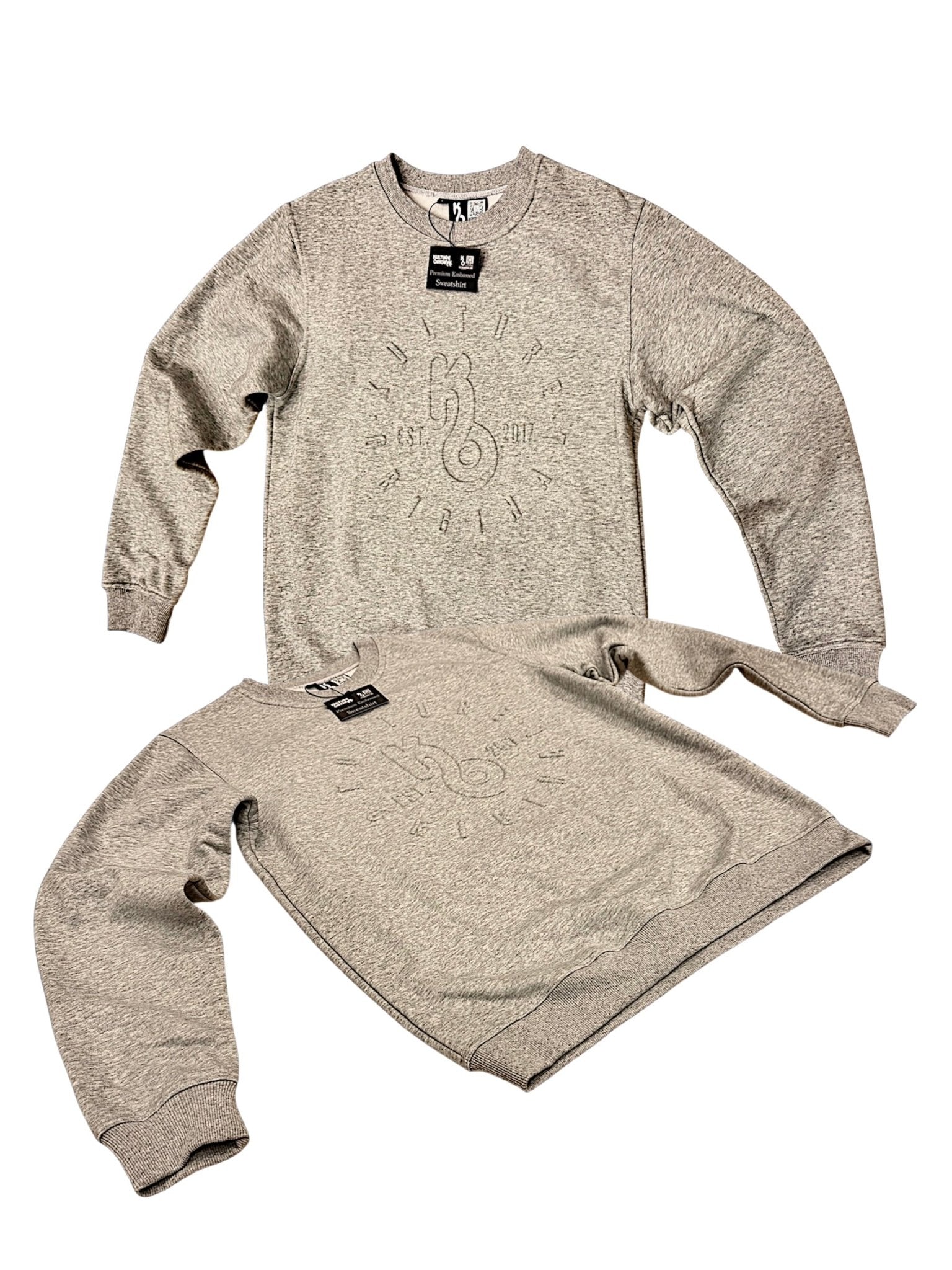 Gray Embossed Premium Sweatshirt - Kulture Original