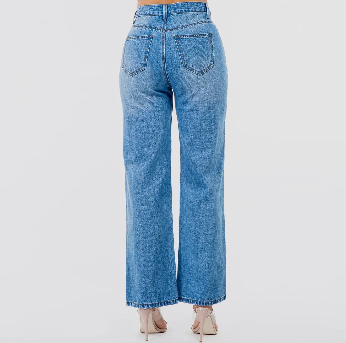 High Waist Cut Out Wide JEANS - Kulture Original