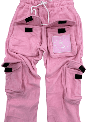 Pink Cargo Stacked Sweatpants - Kulture Original