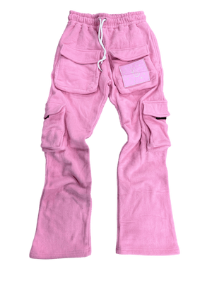 Pink Cargo Stacked Sweatpants - Kulture Original