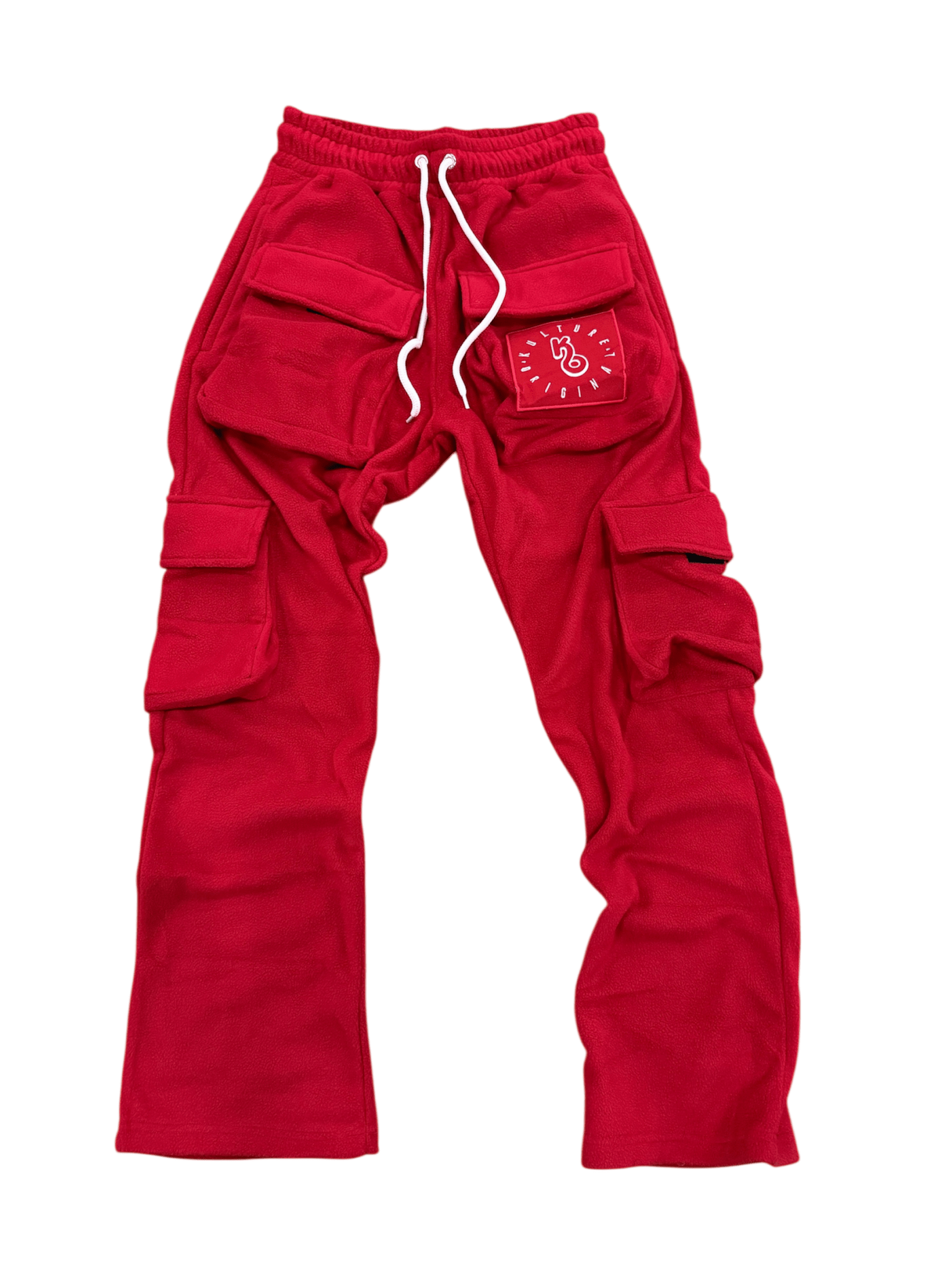 Red Cargo Stacked Sweatpants - Kulture Original