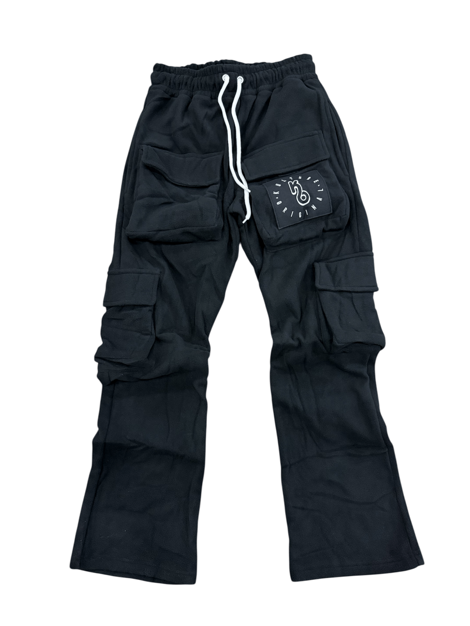 Stacked Cargo Black pants - Kulture Original