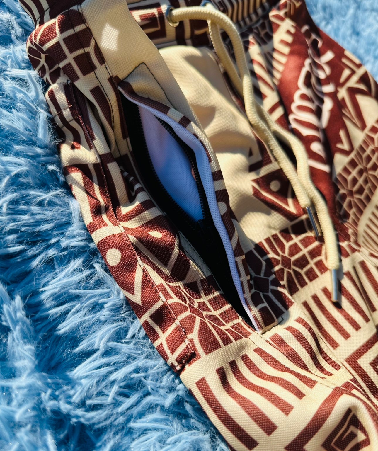 Brown/Creme Flag Pattern Shorts - Kulture Original