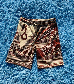 Brown/Creme Flag Pattern Shorts - Kulture Original