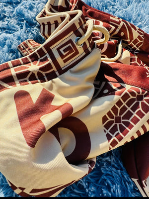 Brown/Creme Flag Pattern Shorts - Kulture Original