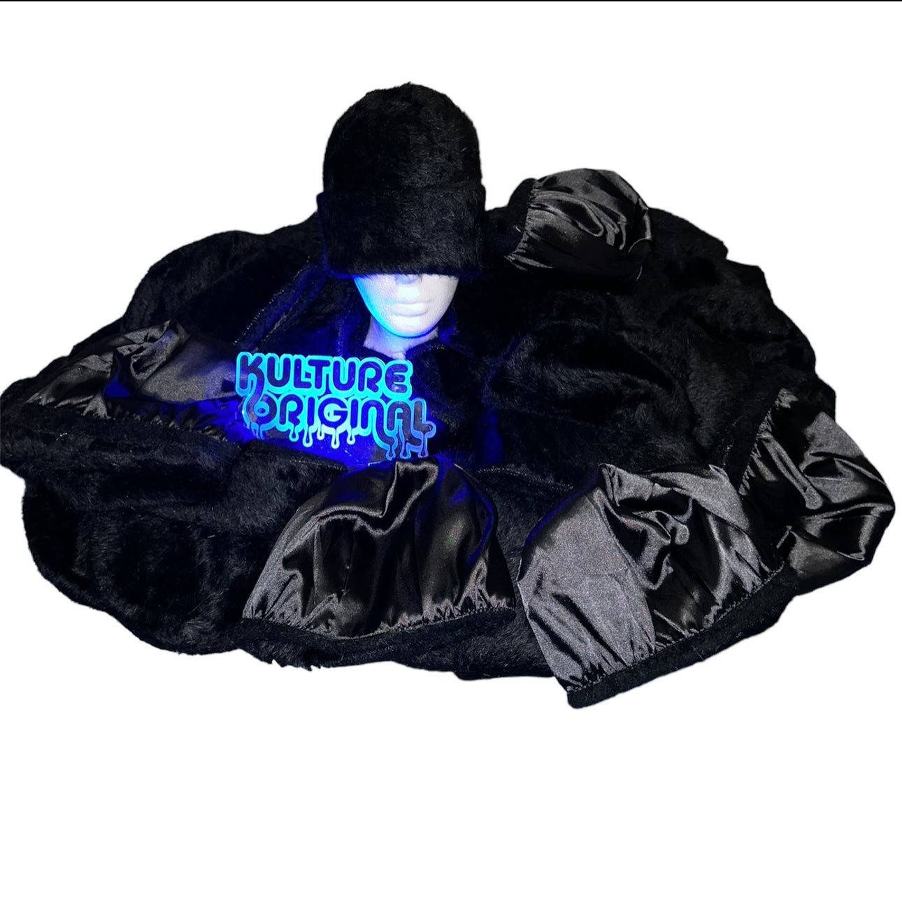 Fur Beanie (Satin lined) Black - Kulture Original