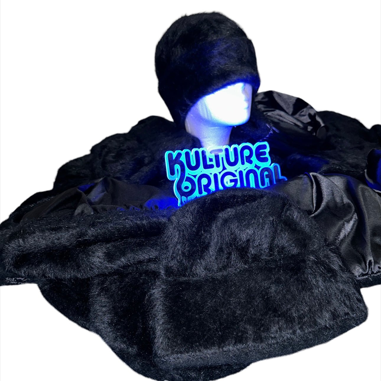 Fur Beanie (Satin lined) Black - Kulture Original