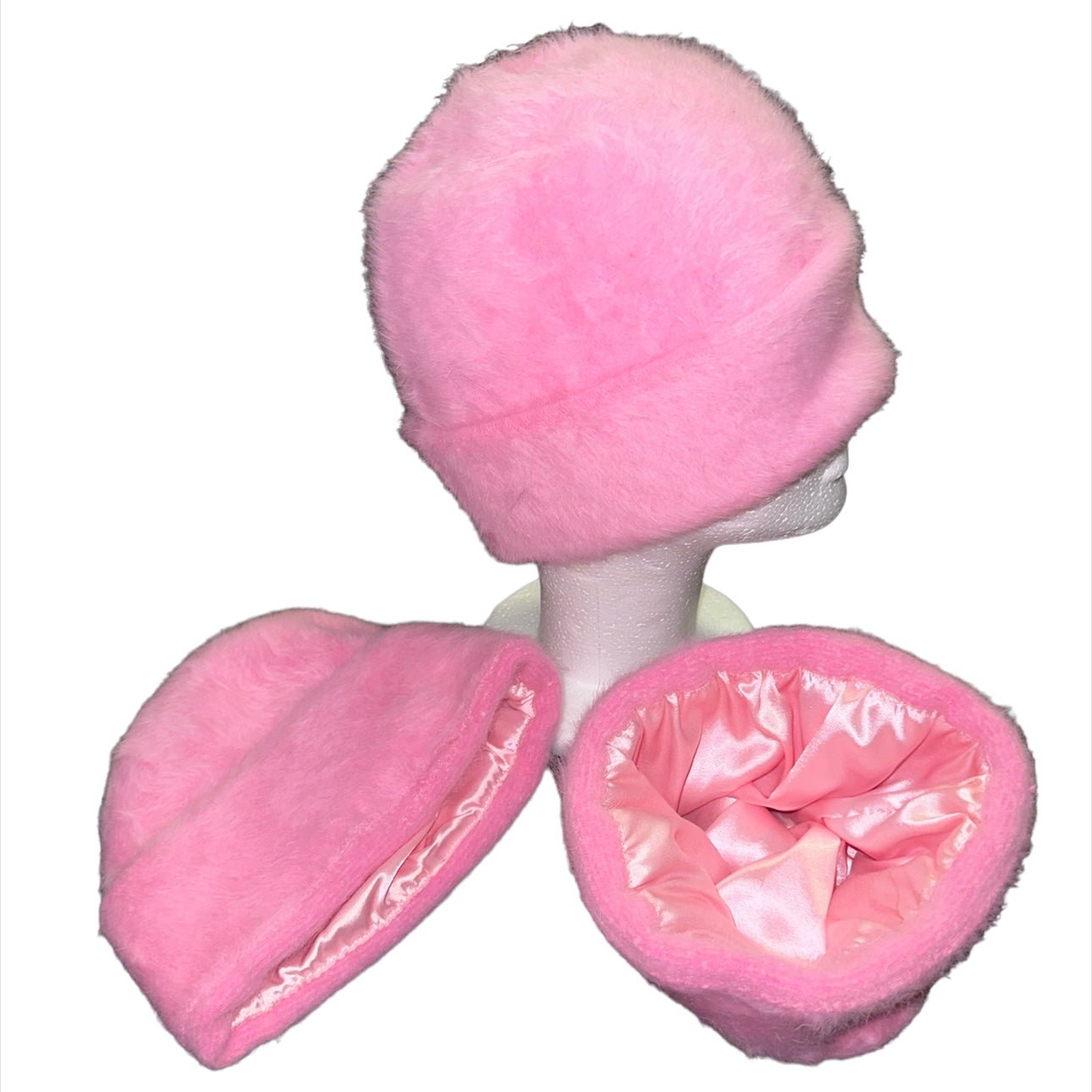 Fur Beanie (Satin lined) Pink - Kulture Original