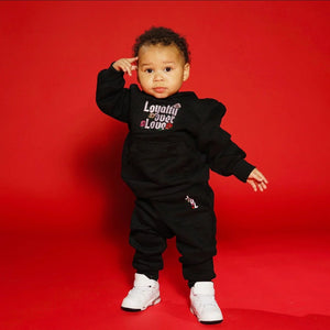 Kids Black Loyalty Over Love Sweatsuits - Kulture Original