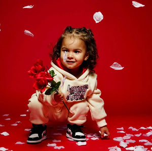 Kids Cream Loyalty Over Love Sweatsuits - Kulture Original