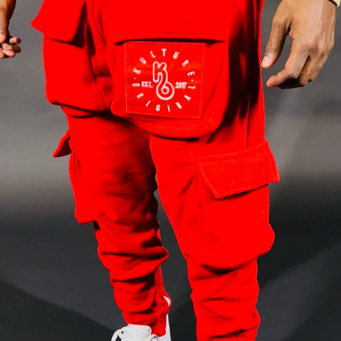 Red Fleece Sweatpants - Kulture Original