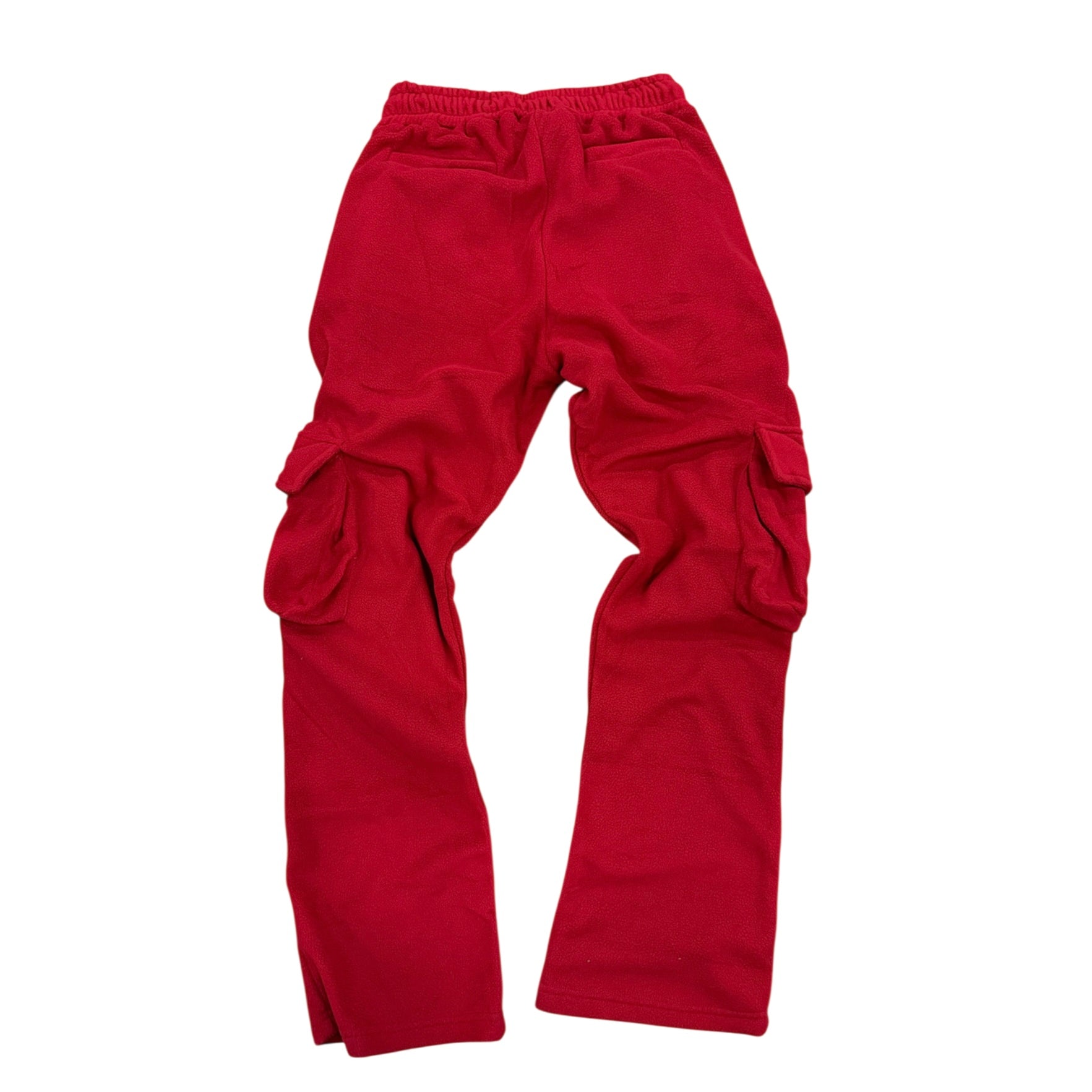 Red Cargo Stacked Sweatpants