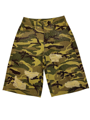 Camo RHINESTONES Jorts - Kulture Original