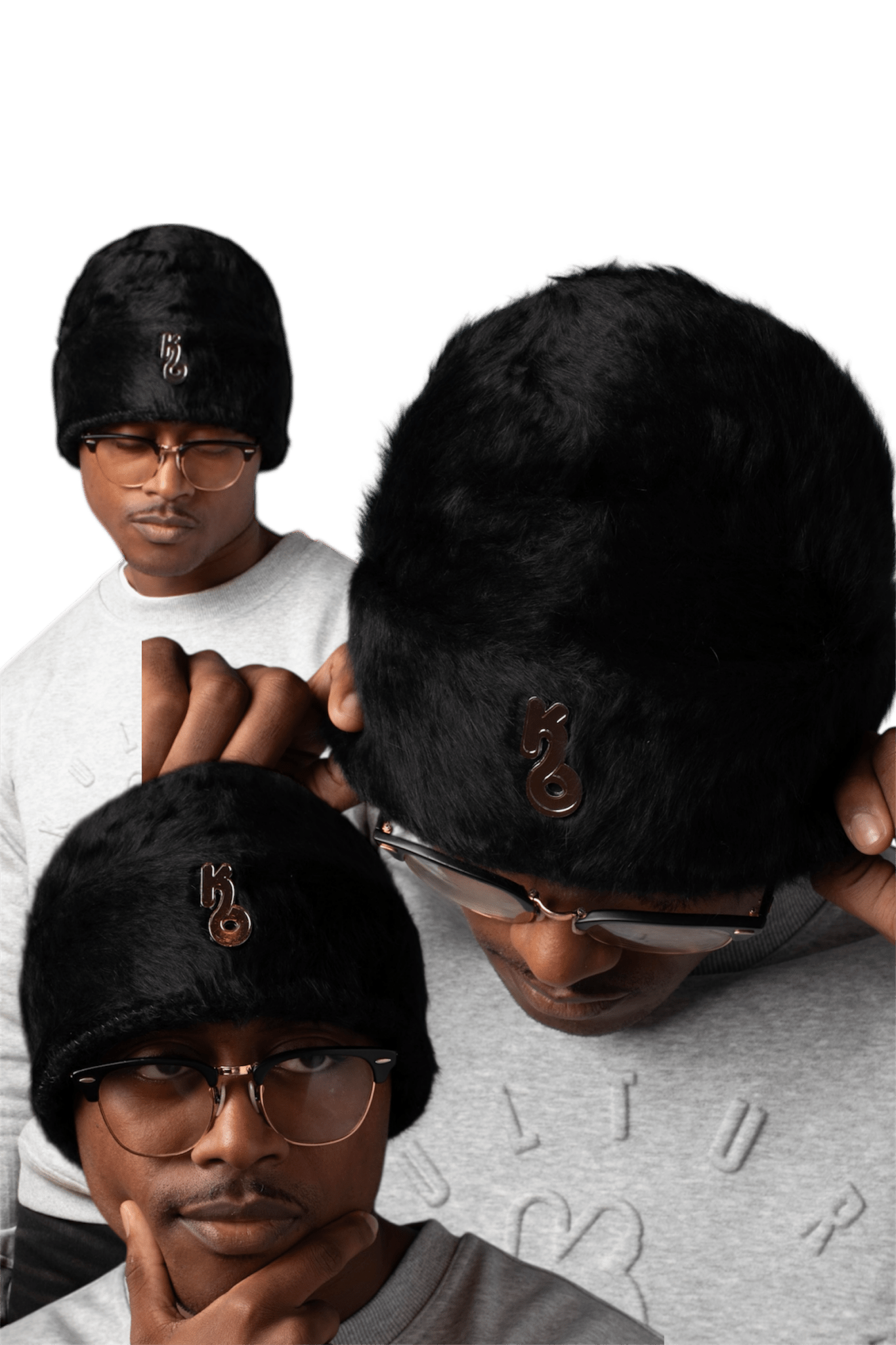 Fur Beanie (Satin lined) Black - Kulture Original