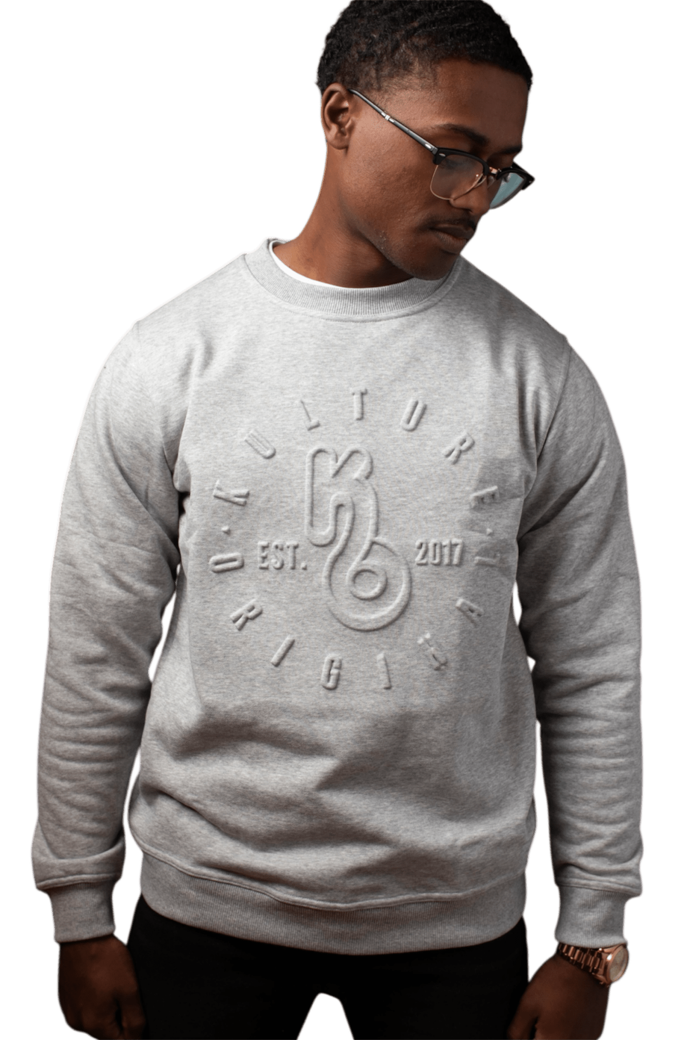 Gray Embossed Premium Sweatshirt - Kulture Original