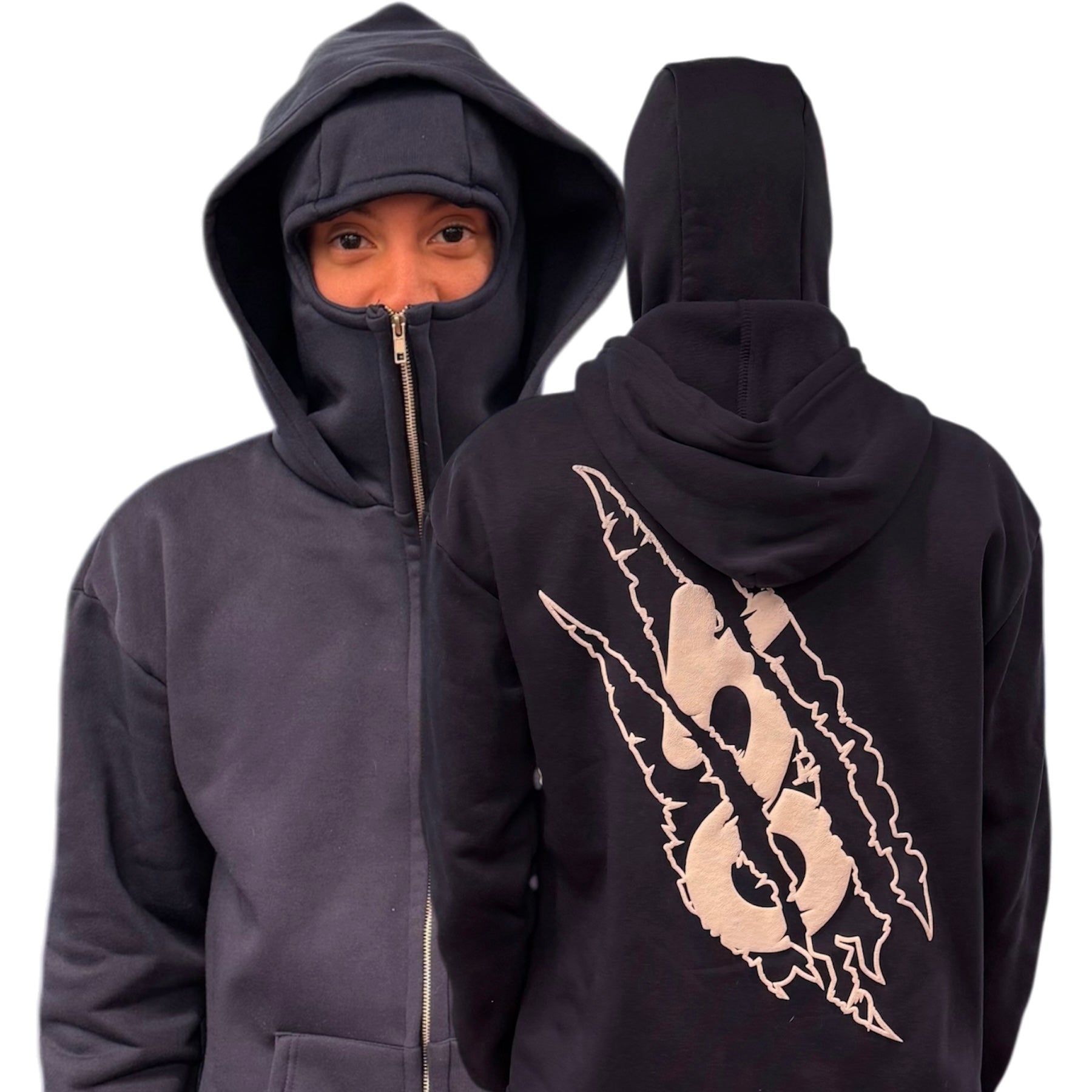 Navy Blue SkiMask Zip Up - Kulture Original