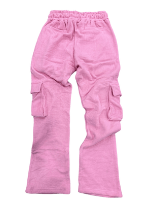 Pink Cargo Stacked Sweatpants - Kulture Original
