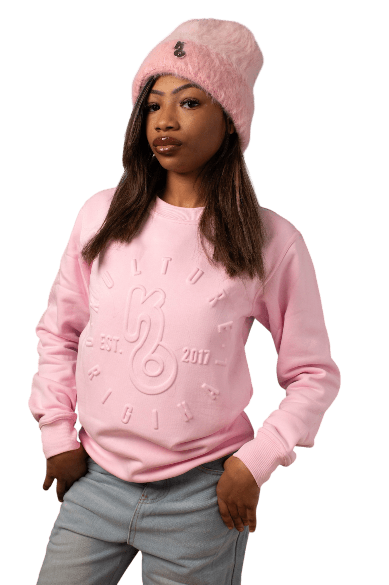 Pink Embossed Premium Sweatshirt - Kulture Original