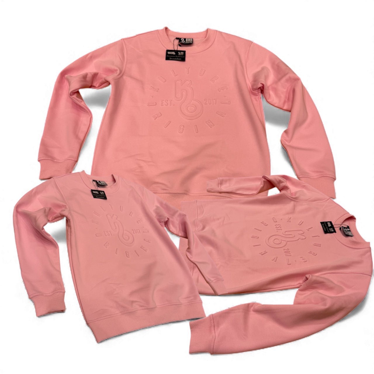 Pink Embossed Premium Sweatshirt - Kulture Original