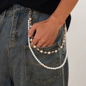 Rhinestone and Pearl Pocket Chain - Kulture Original