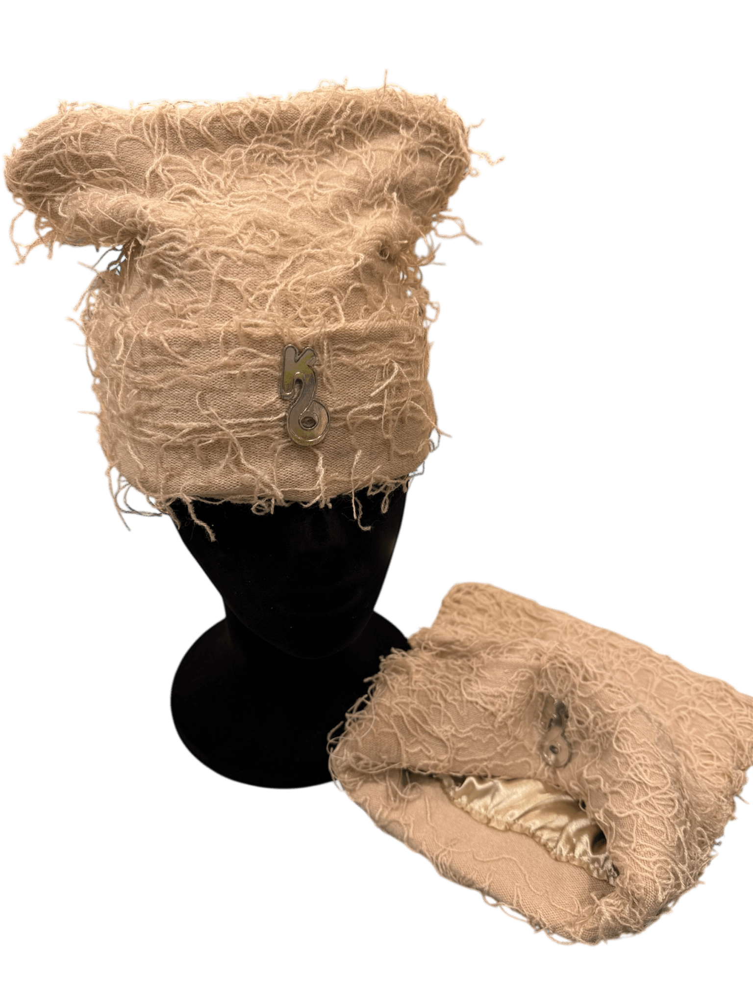 Tan Boxed Distressed Beanie - Satin Lined - Kulture Original