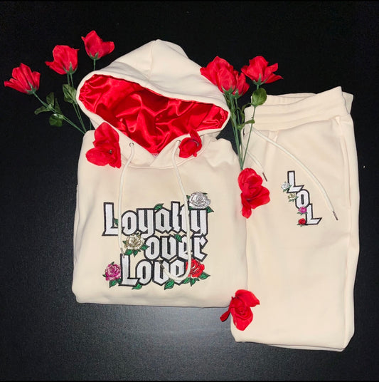 Cream Loyalty Over Love Sweatsuits