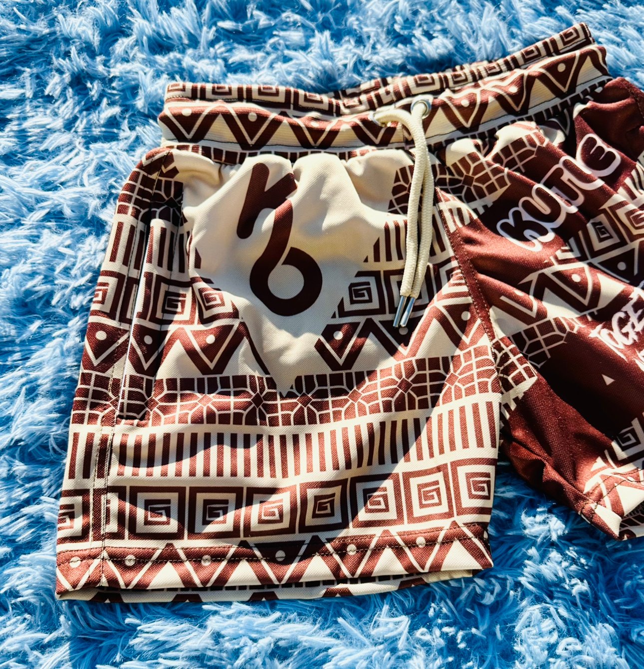Brown/Cream Pattern Shorts (women) - Kulture Original
