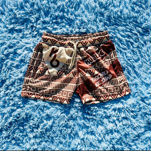 Brown/Cream Pattern Shorts (women) - Kulture Original