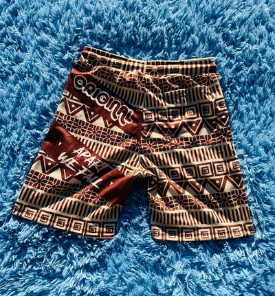 Brown/Creme Flag Pattern Shorts - Kulture Original