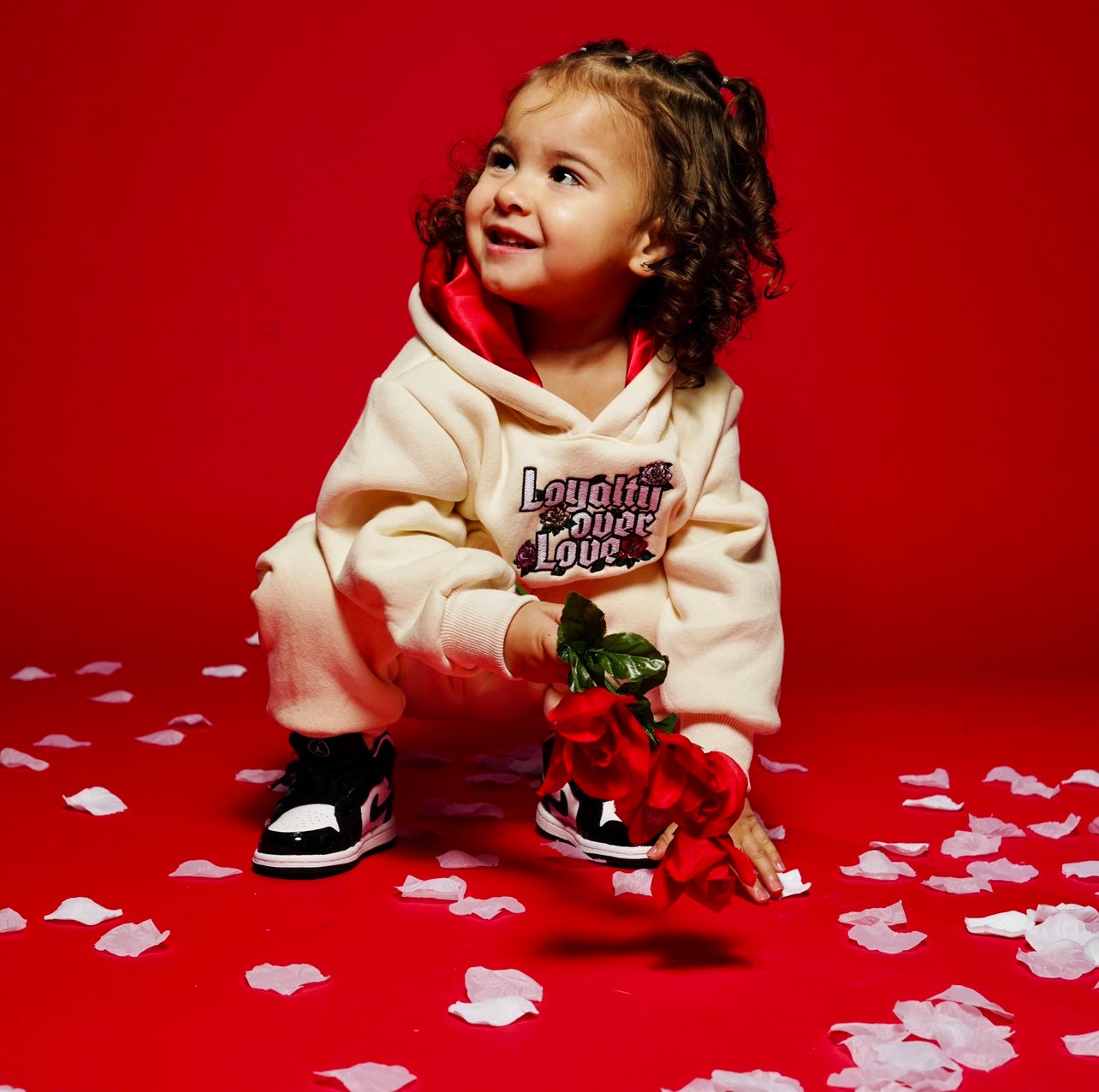 Kids Cream Loyalty Over Love Sweatsuits - Kulture Original
