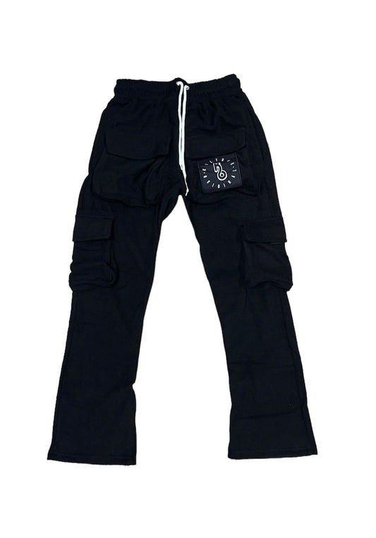 Stacked Cargo Black pants - Kulture Original