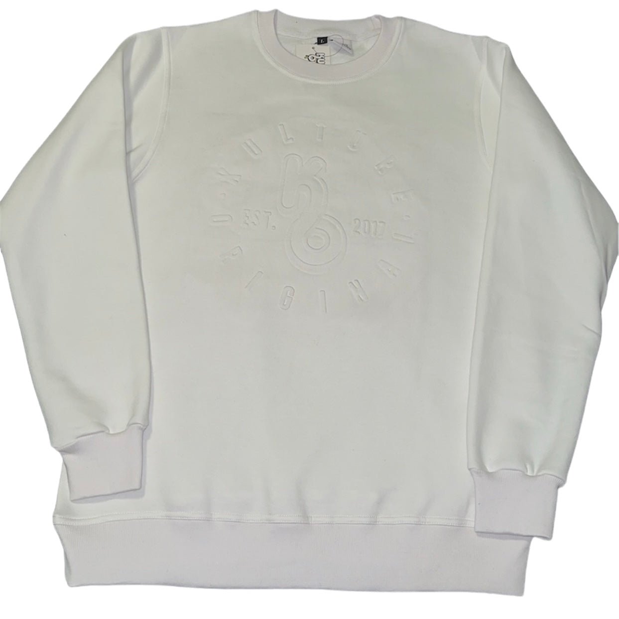 White Embossed Premium Sweatshirt - Kulture Original